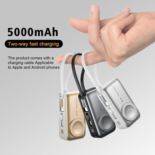 3 In 1 Built In Cable Capsule Power Bank